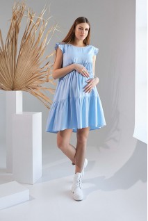 Платье 2155 1508 голубой для беременных и кормления