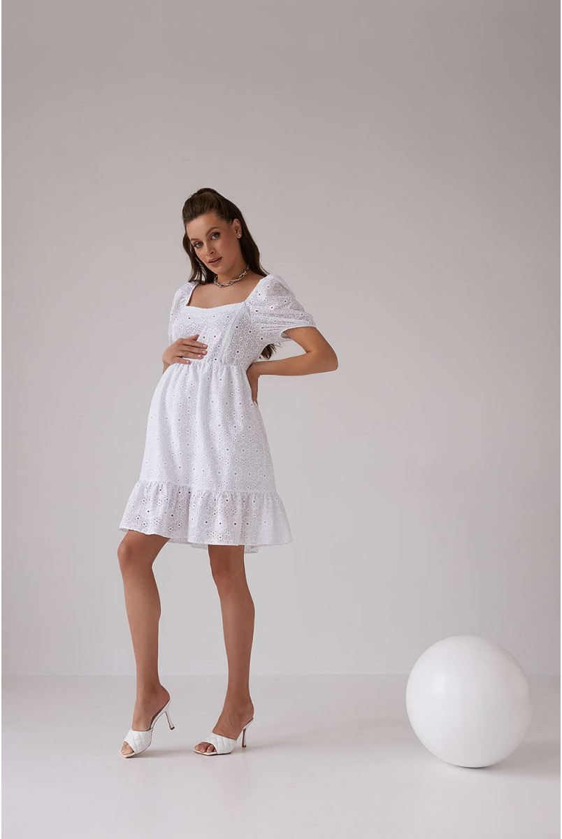 Платье 2168 1541 белый для беременных и кормления
