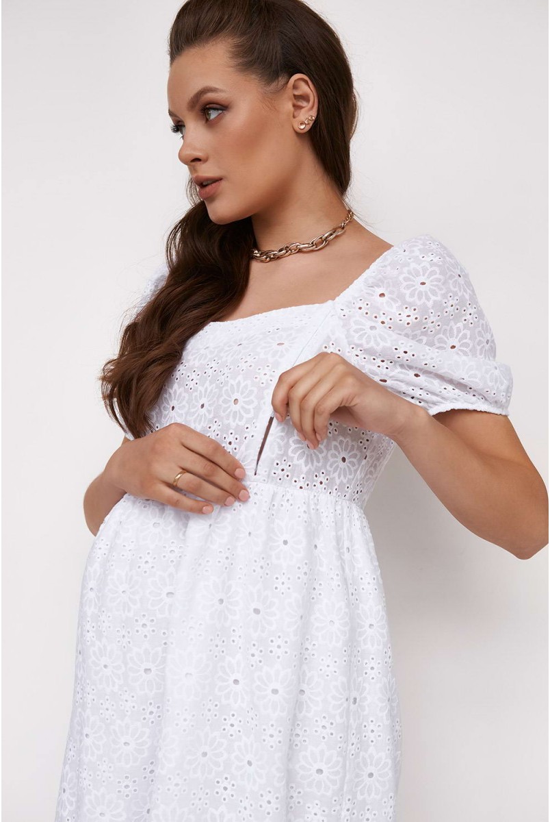 Платье 2168 1541 белый для беременных и кормления