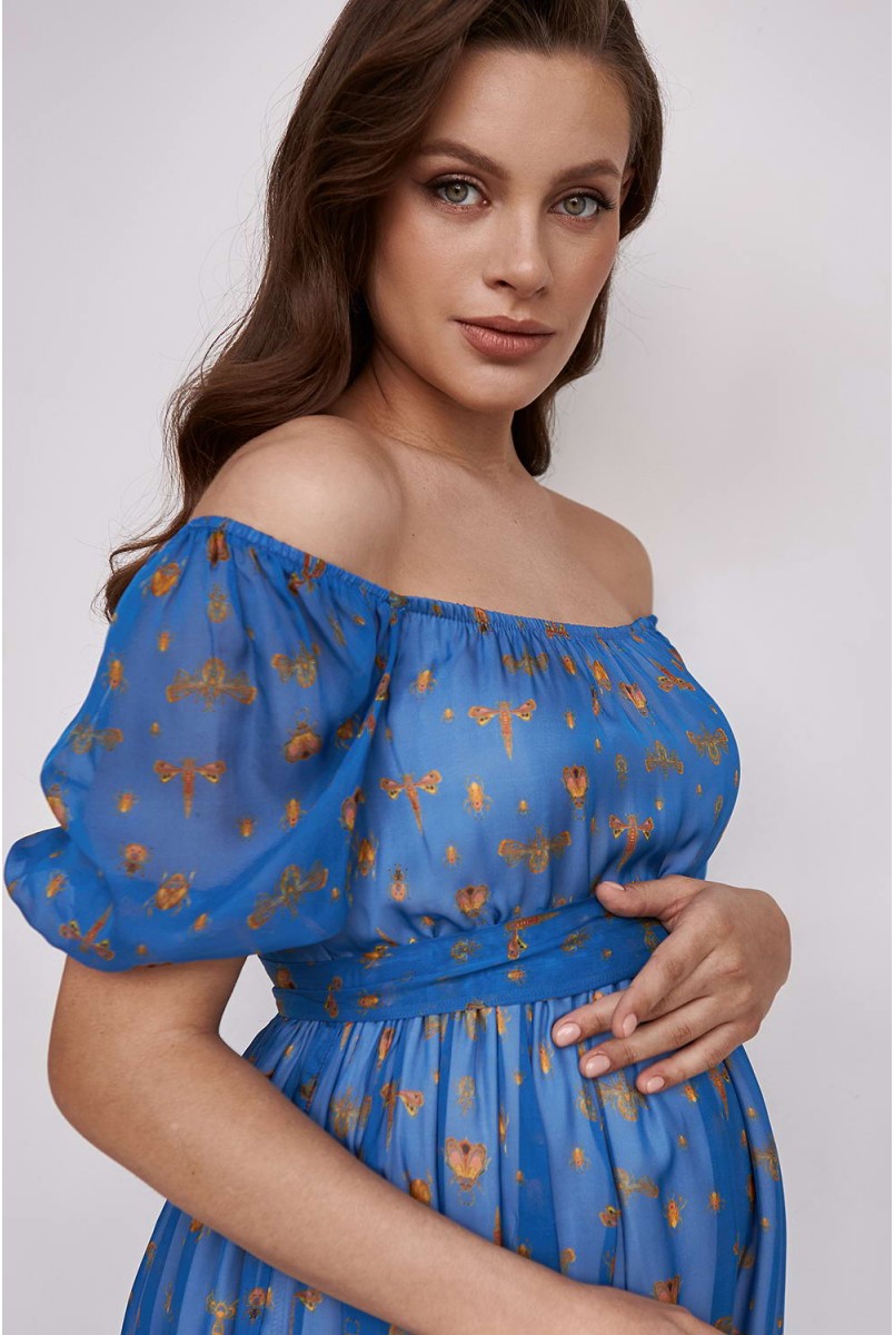 Платье 2164 1543 синий для беременных