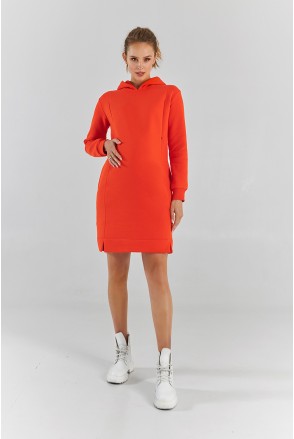 Тепла сукня-худі для вагітних і годування Dianora 2198 1421 помаранчевий
