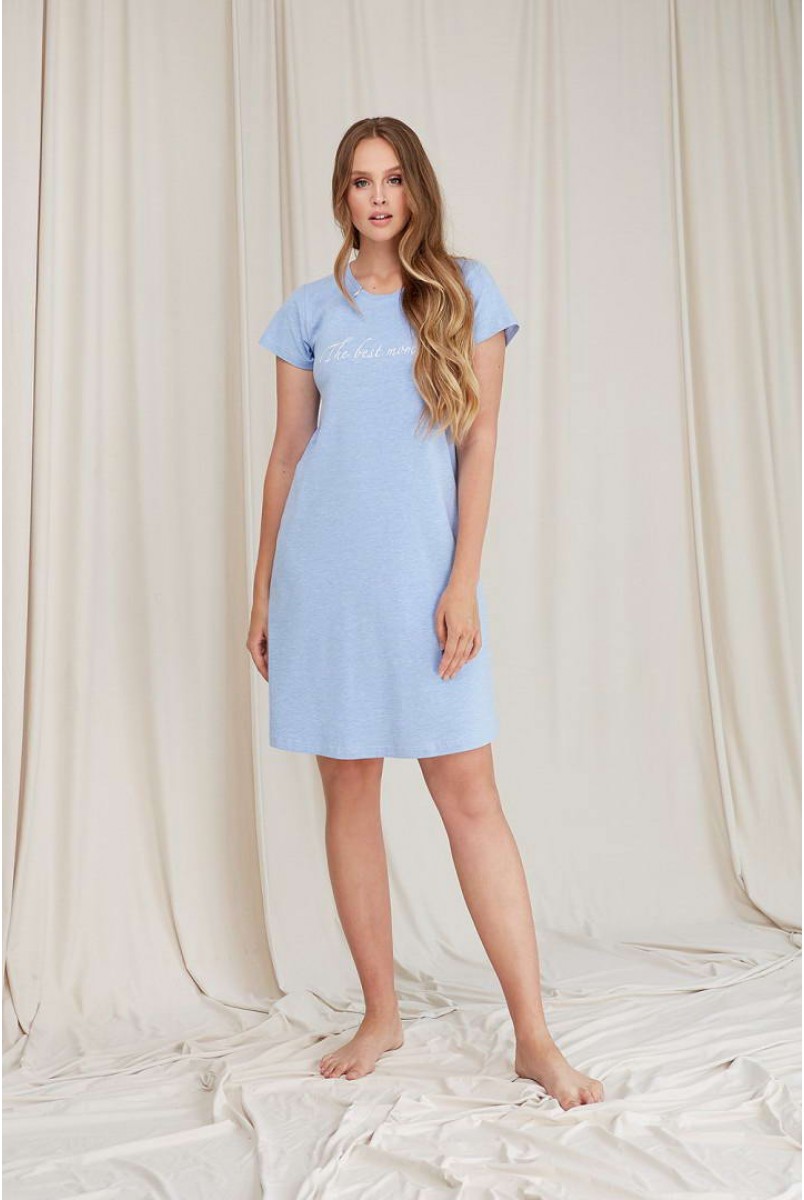 Ночная рубашка синяя 2060 1392 для беременных и кормления