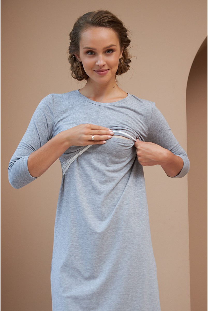 Ночная рубашка для беременных и кормления Dianora 2176 1564 серый