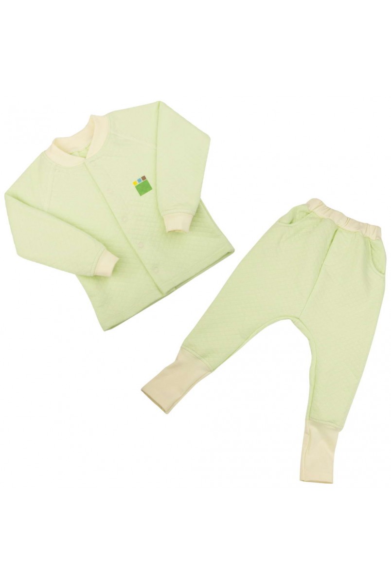 Детский комплект 2в1 Еко Пупс Jersey Style капитон (кофта, брюки) (Салатовый)