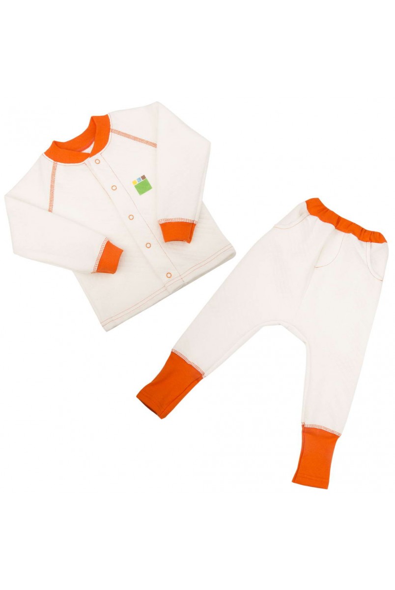 Детский комплект 2в1 Еко Пупс Jersey Style капитон (кофта, брюки) (Молочный)