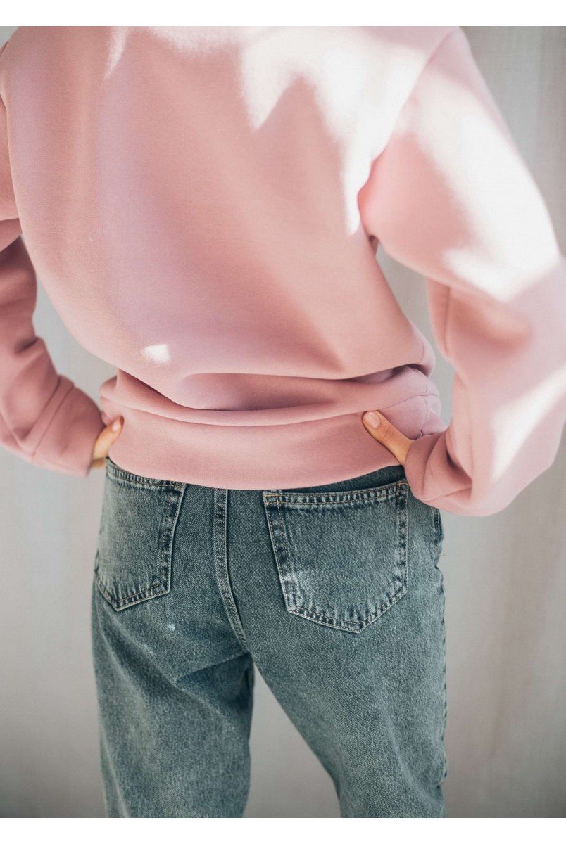 Теплый свитшот с начесом для кормящих Сушеная роза