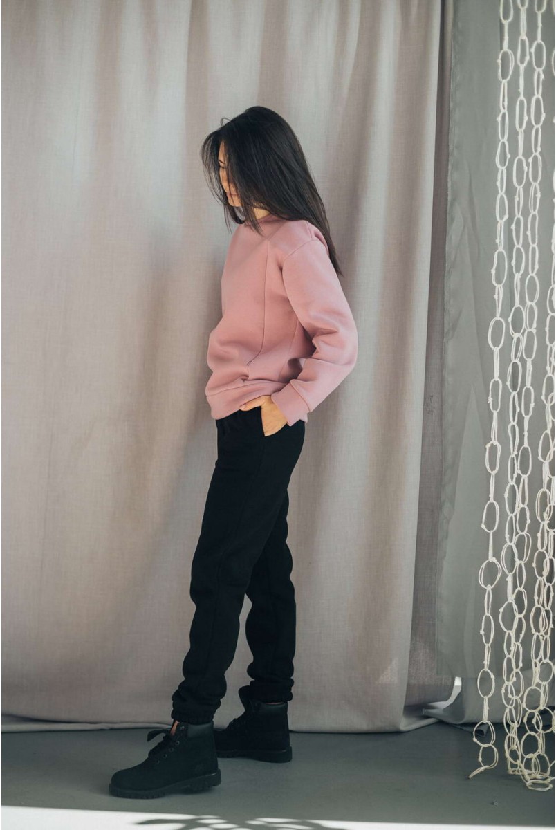 Теплый свитшот с начесом для кормящих Сушеная роза