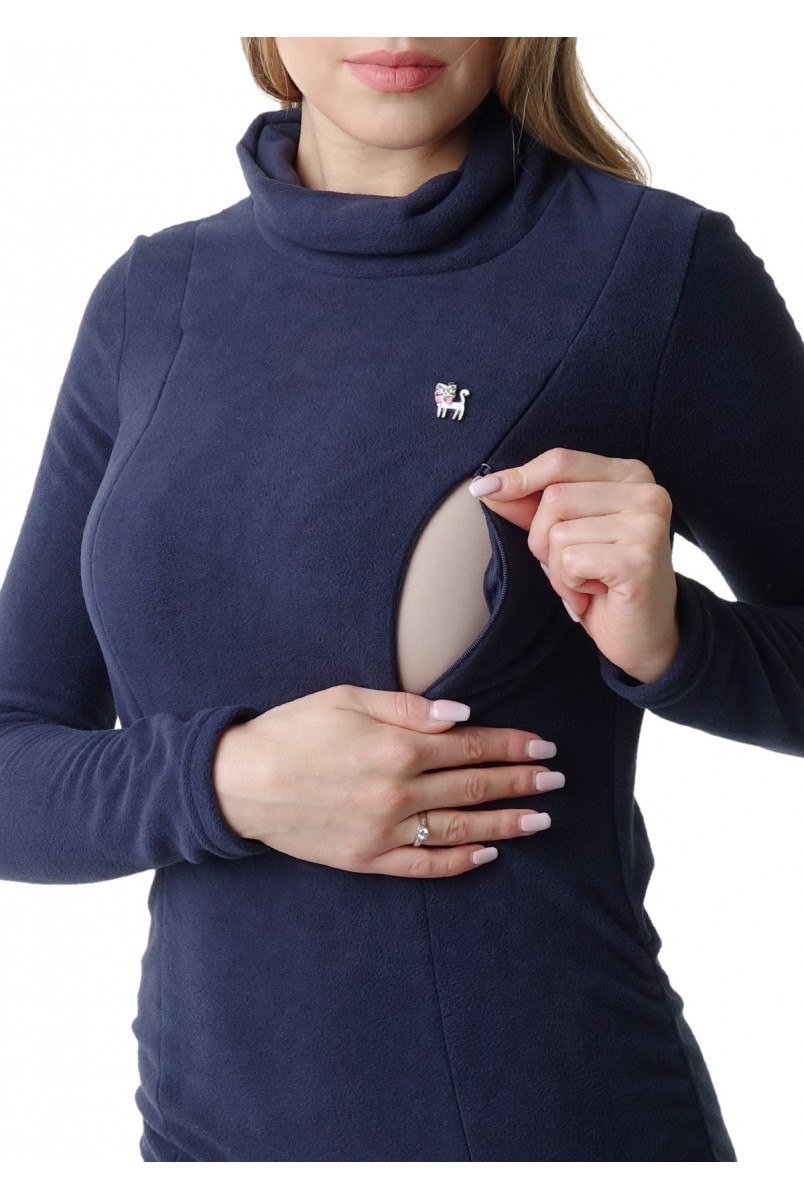 Толстовка флісова "Пантера" т.синій для вагітних і годування