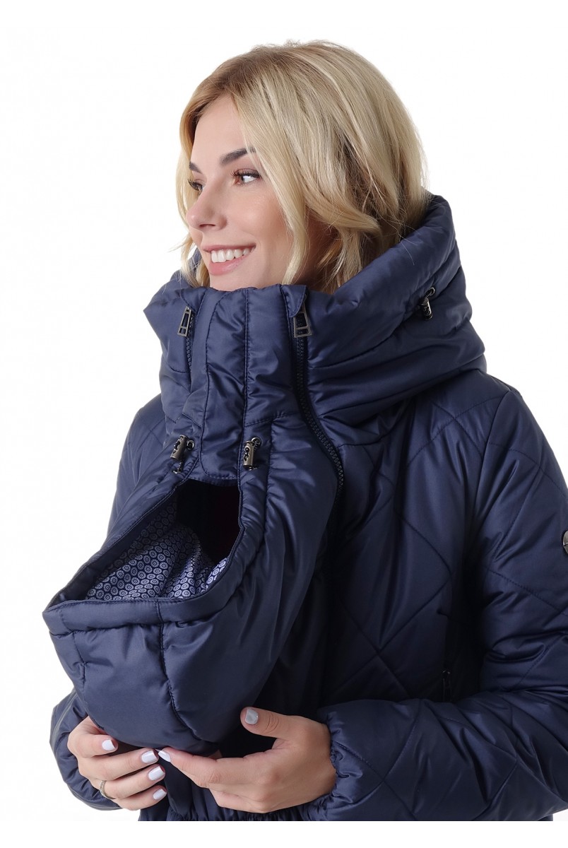Куртка 3в1 зимн. "Лиссабон" синий для беременных и слингоношения