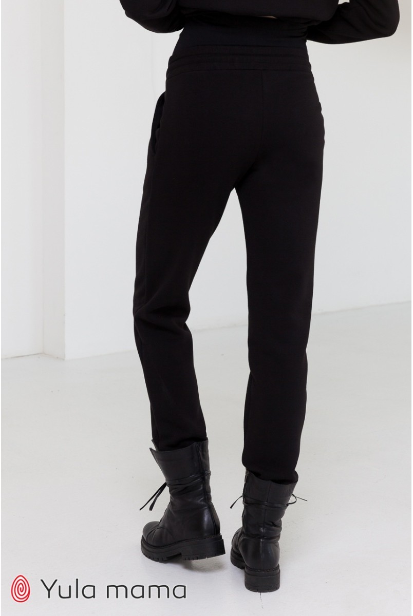 Спортивні теплі штани-джоггери для вагітних Юла мама Celia warm TR - 41.131 чорний