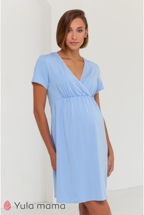 Ночная сорочка для беременных и кормления Юла мама Alisa light NW-1.4.9 голубой