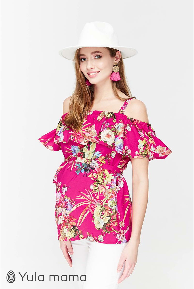 Блуза Brenda малиновый для беременных и кормящих