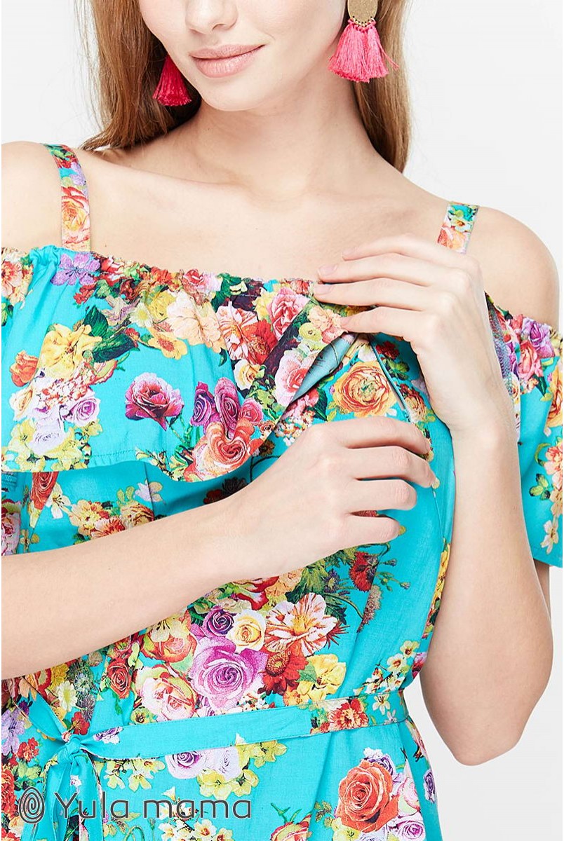 Блуза Brenda аквамариновый для беременных и кормящих