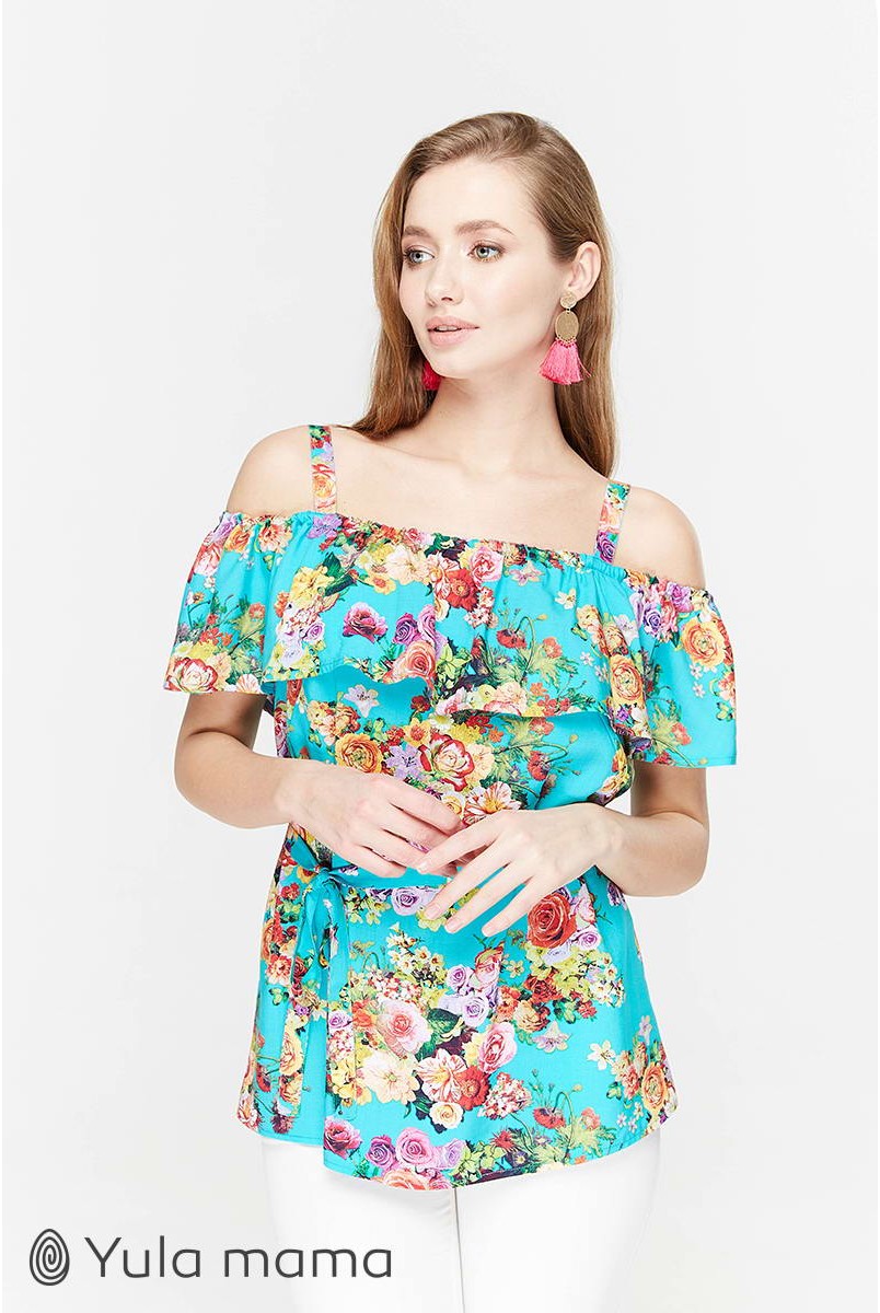 Блуза Brenda аквамариновый для беременных и кормящих