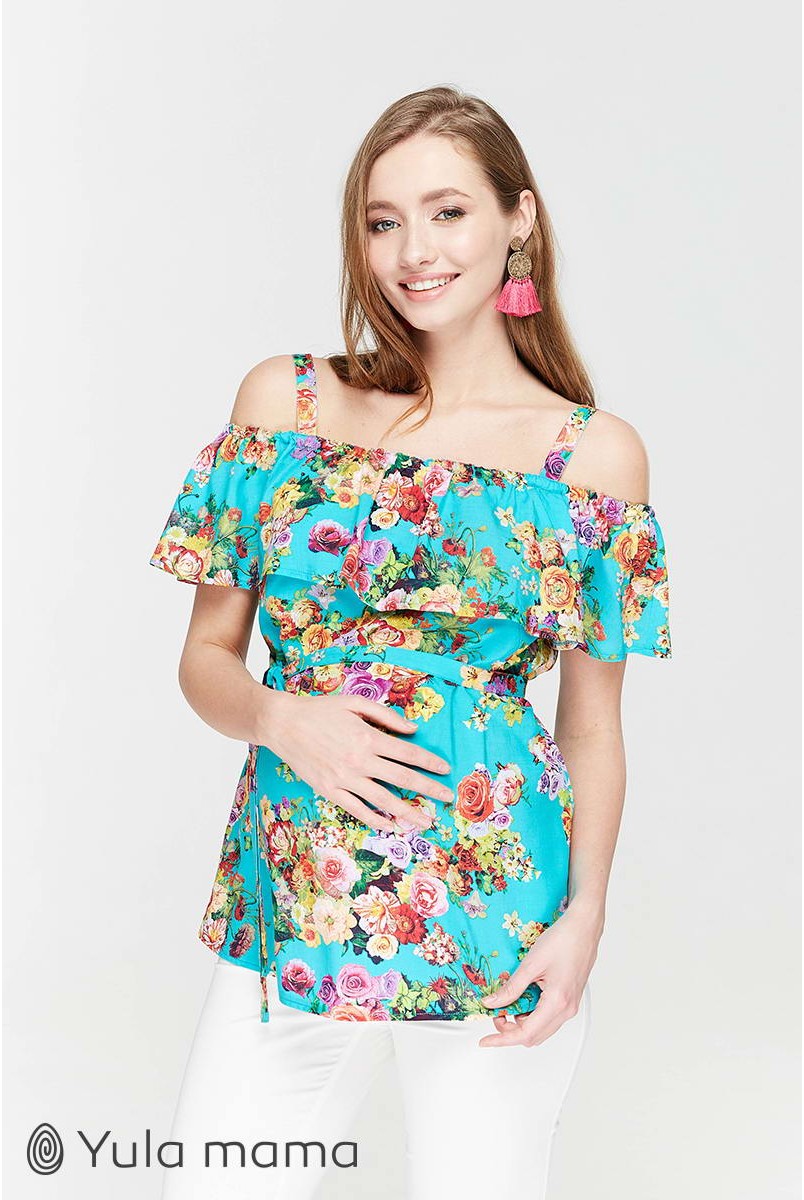 Блуза Brenda аквамариновый для беременных и кормящих