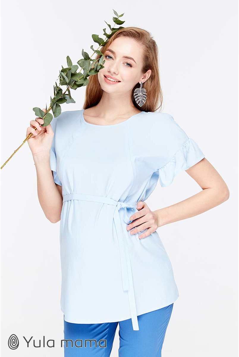 Блуза Marion голубой для беременных и кормящих