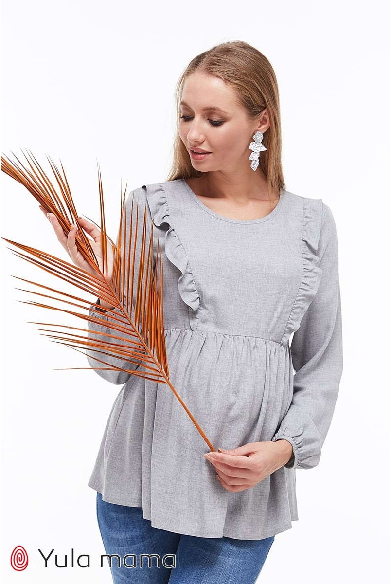 Блуза Marcela серый меланж для беременных и кормящих