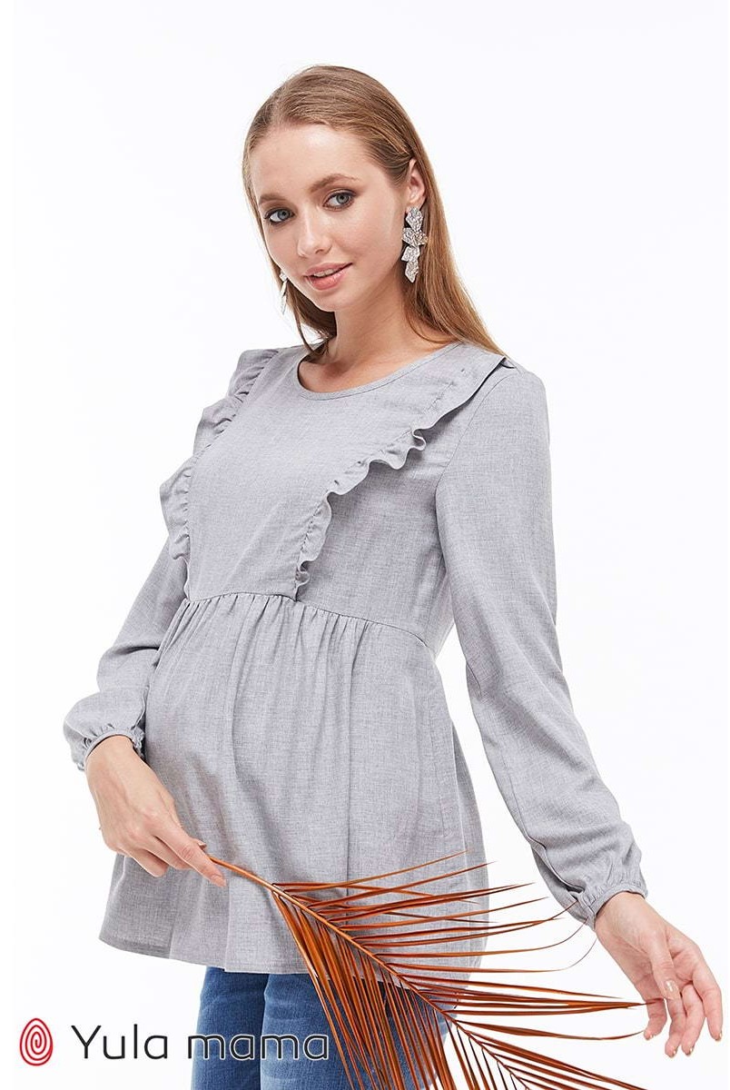 Блуза Marcela серый меланж для беременных и кормящих
