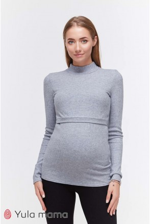 Гольф Lecie warm джинсово-серый меланж для беременных и кормящих