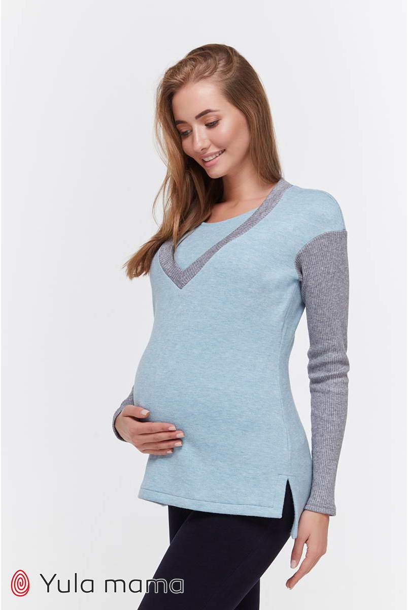 Джемпер Siena блакитний меланж для вагітних і годування