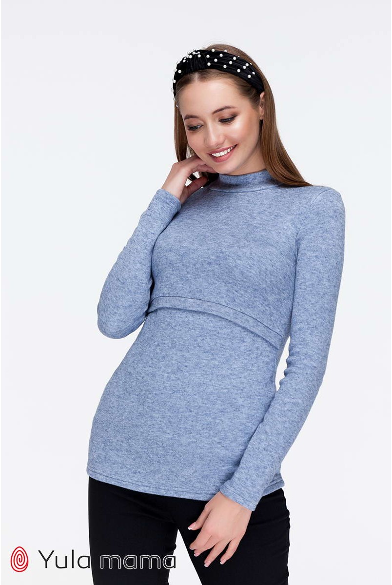Гольф Marian warm джинсово-синий меланж для беременных и кормящих