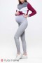 Лосини Berta new теплі сірий меланж для вагітних