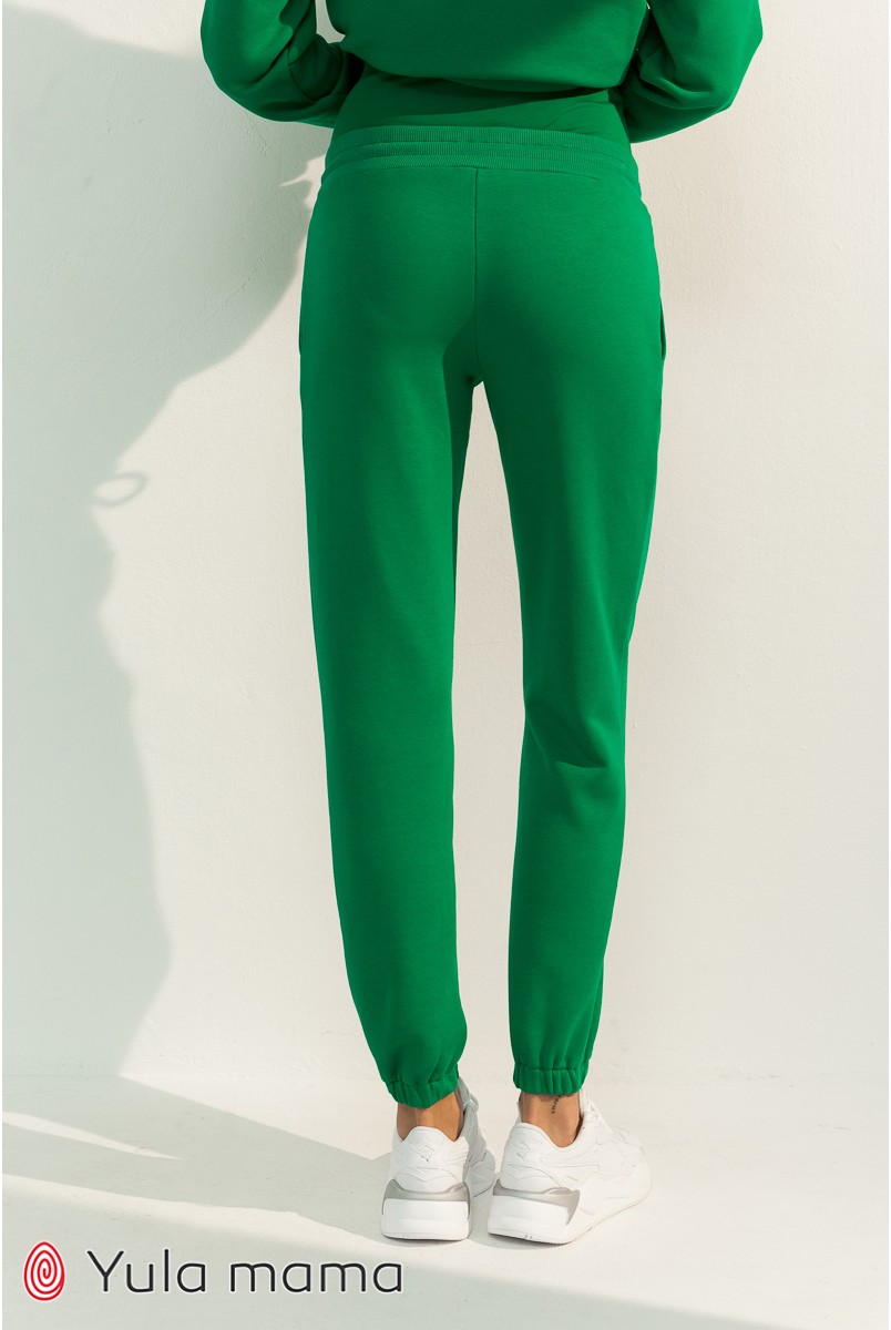 Спортивные брюки-джоггеры для беременных Юла мама Celia TR-31.013 зеленый