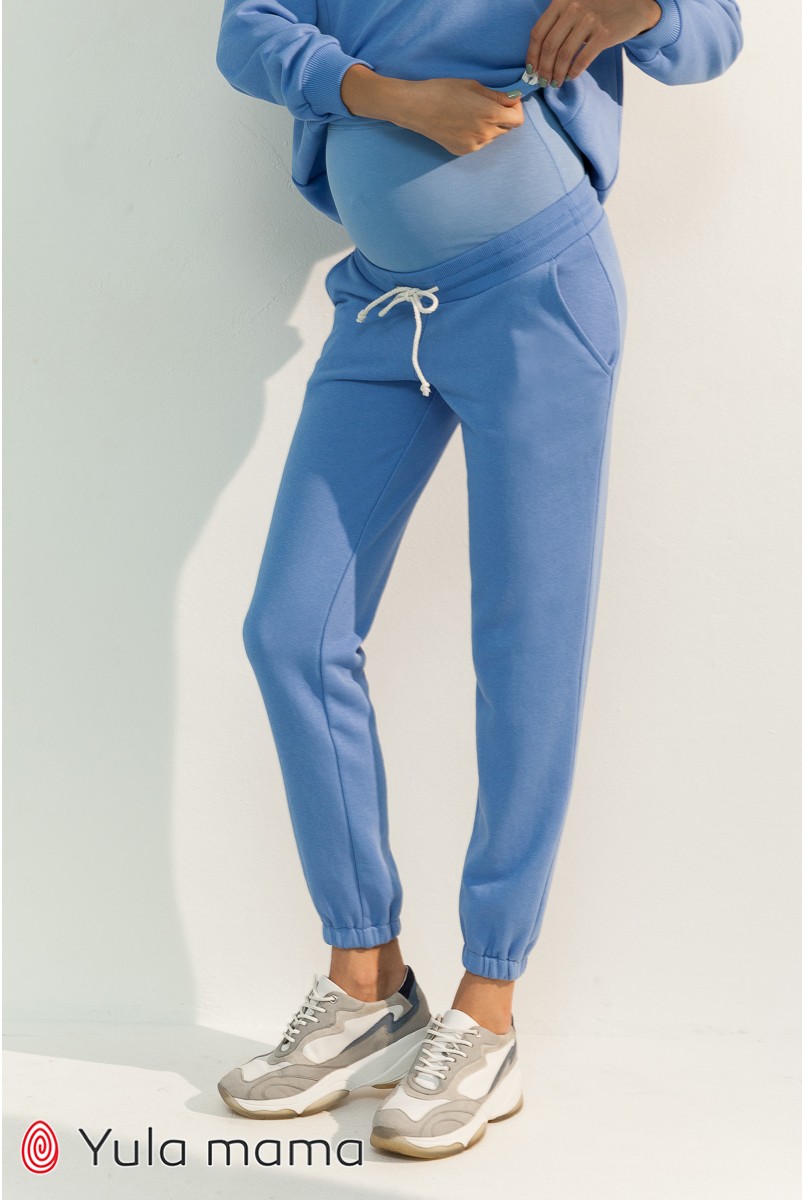 Спортивные брюки-джоггеры для беременных Юла мама Celia TR-31.015 голубой