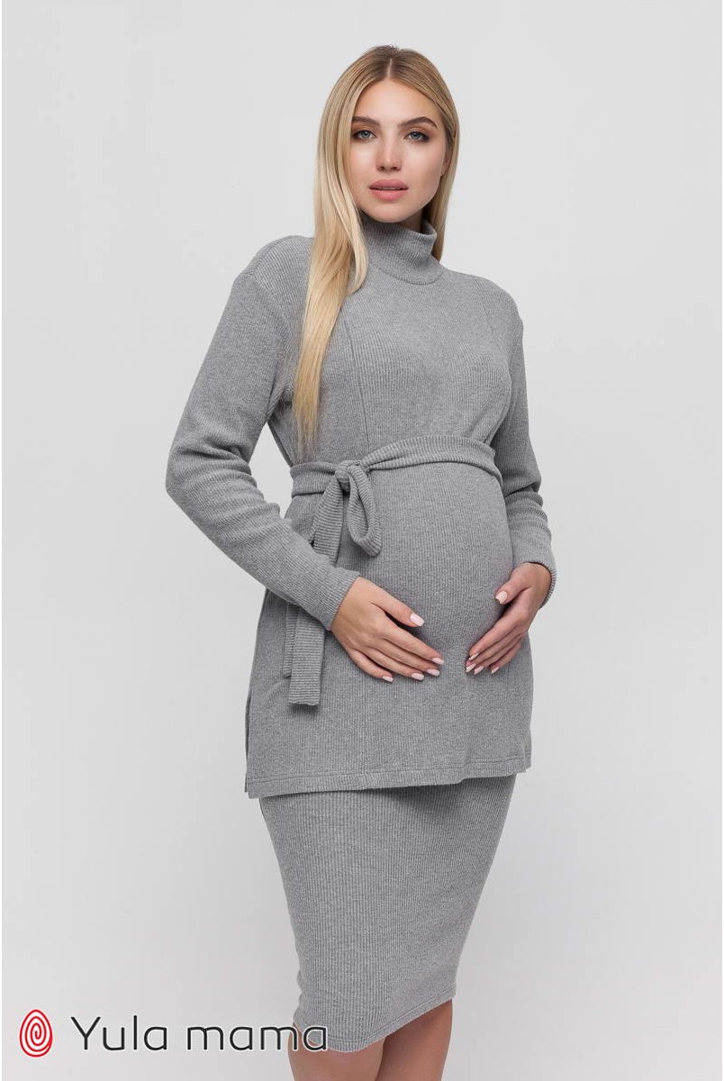 Теплый комплект Esther серый меланж для беременных и кормления
