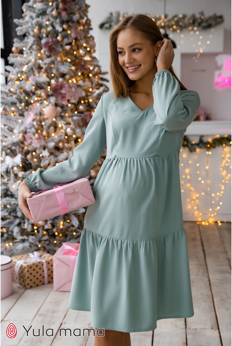 Платье для беременных и кормления Юла мама Tiffany DR-31.061 полынь
