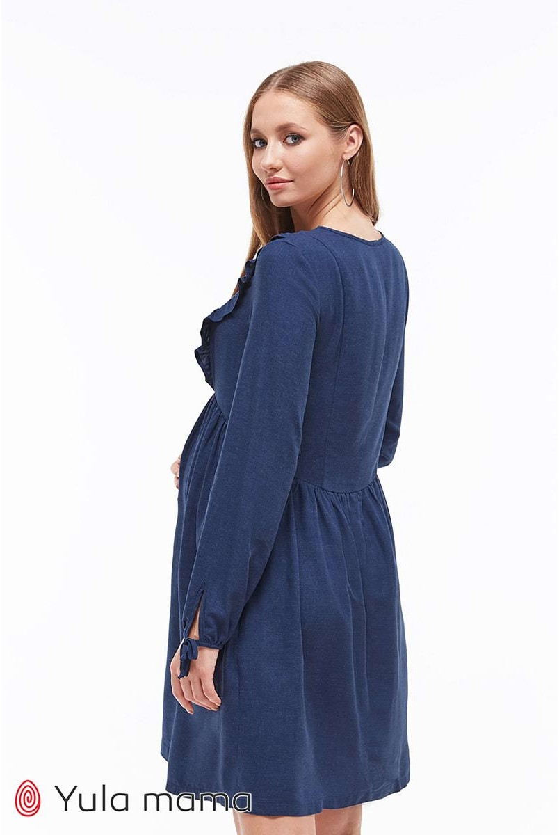 Платье Kris синий меланж для беременных и кормящих