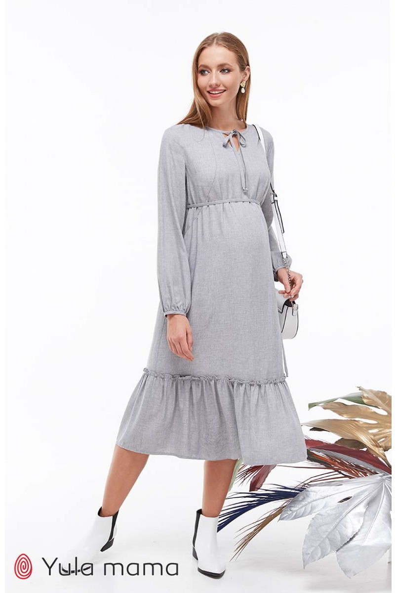 Платье Monice серый меланж для беременных и кормящих