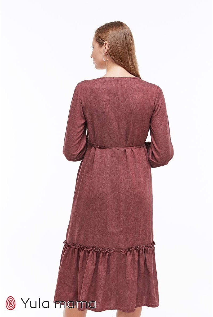 Платье Monice бордовый меланж для беременных и кормящих