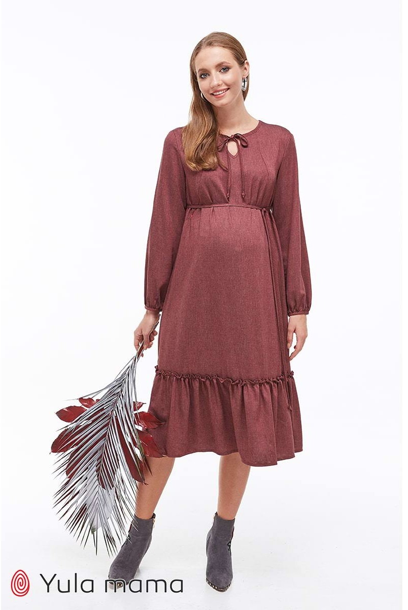 Сукня Monice бордовий меланж для вагітних і годування