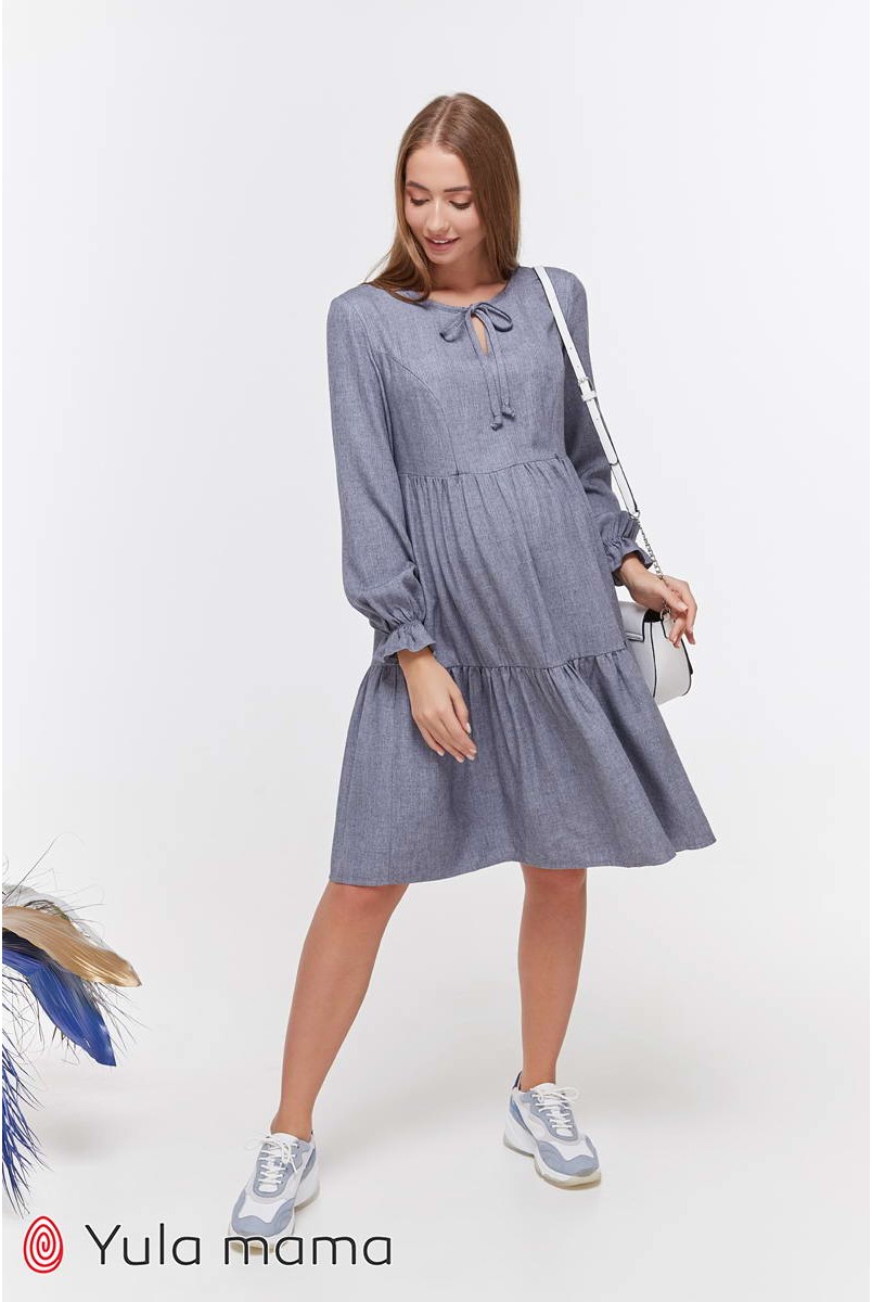 Платье Jeslyn джинсово-синий меланж для беременных и кормящих