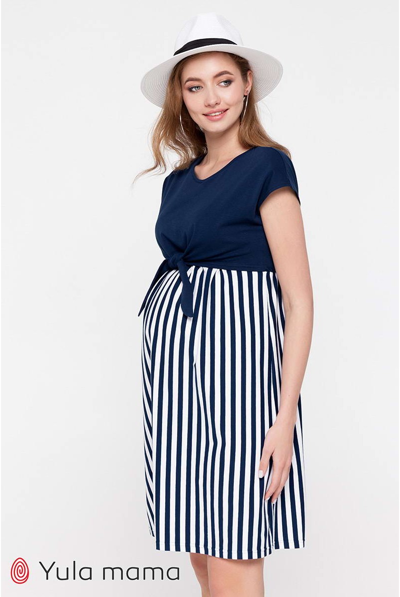 Сукня Carter темно-синій з синьо-білою смужкою для вагітних і годування