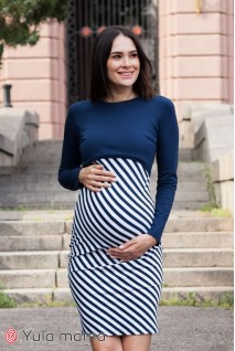 Сукня Angelina синій з білим для вагітних і годування