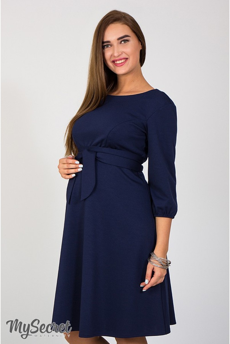 Платье Gloria темно-синее для беременных и кормящих