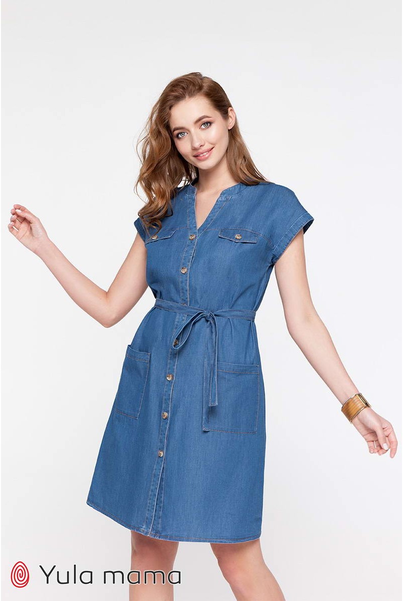 Платье-рубашка Ivy DR-21.011 джинсово-синий для беременных и кормления
