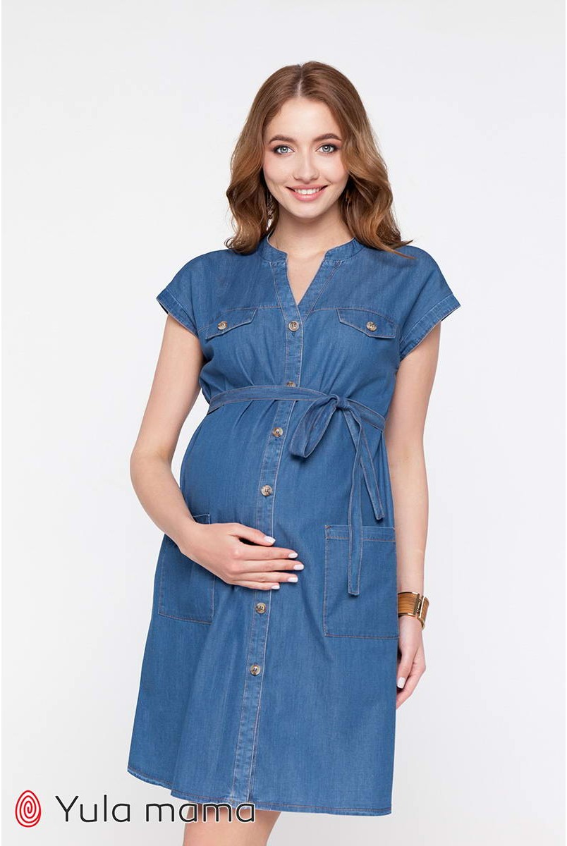 Платье-рубашка Ivy DR-21.011 джинсово-синий для беременных и кормления