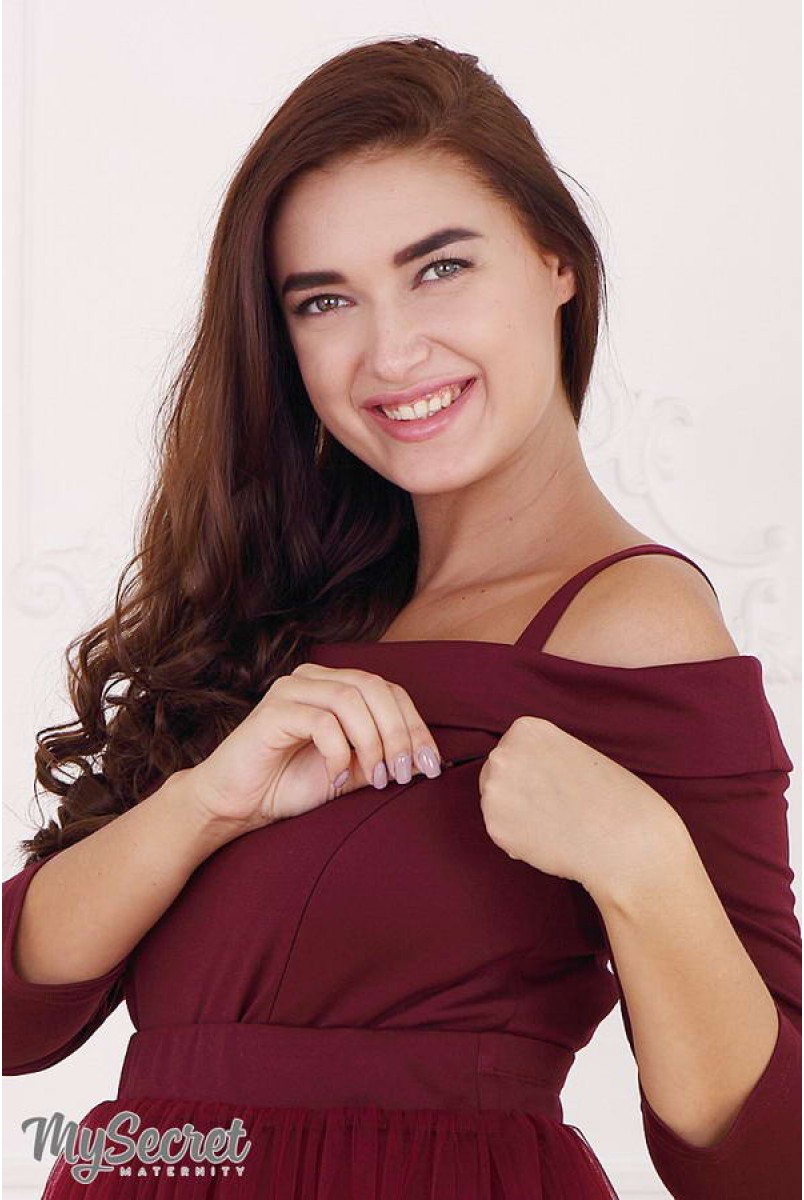 Платье Eleonor бордовый для беременных и кормящих 