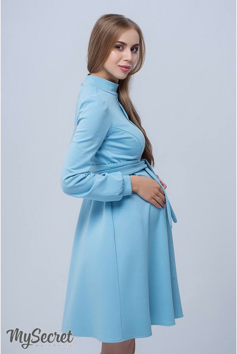 Платье Rebecca голубой для беременных и кормящих