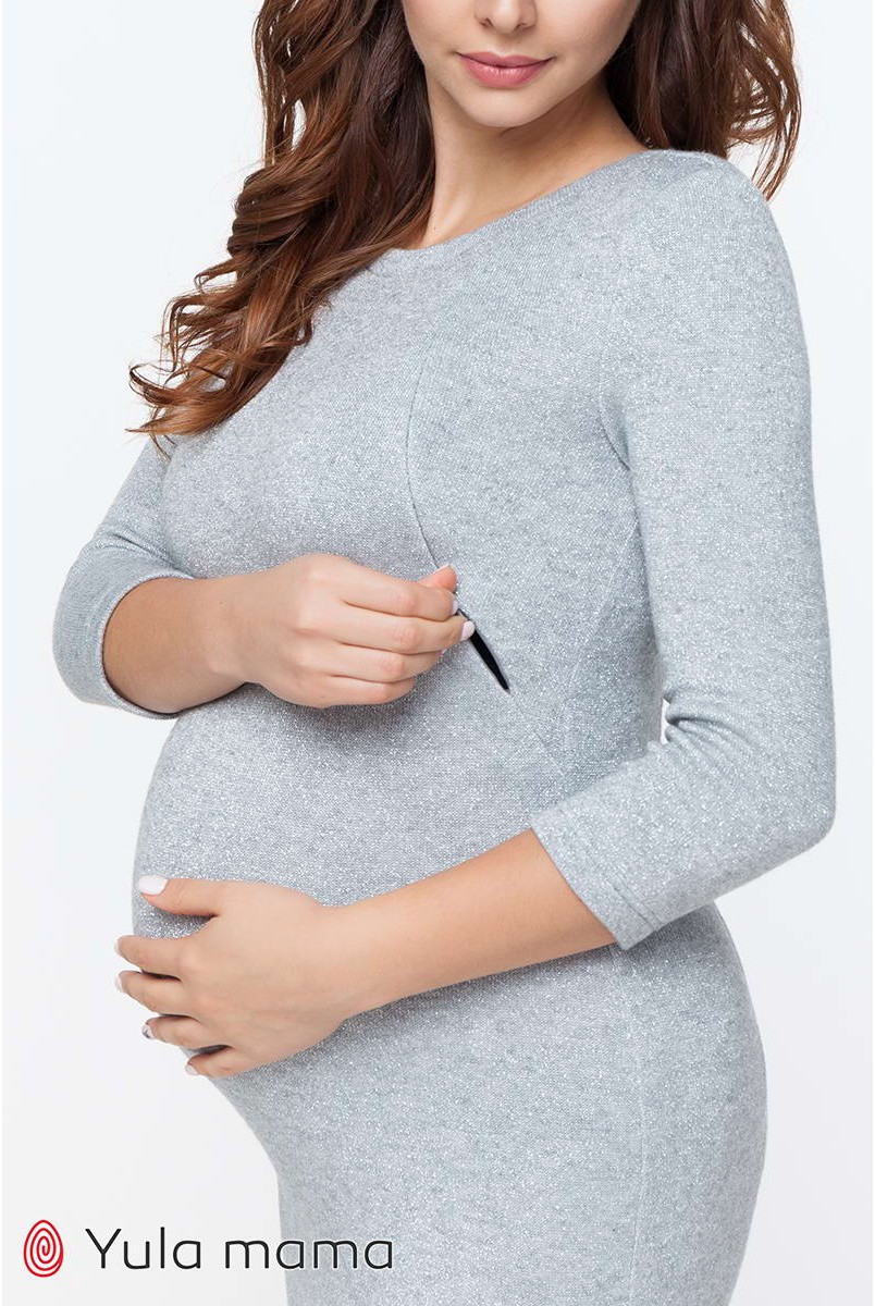Платье Elyn серый меланж для беременных и кормления