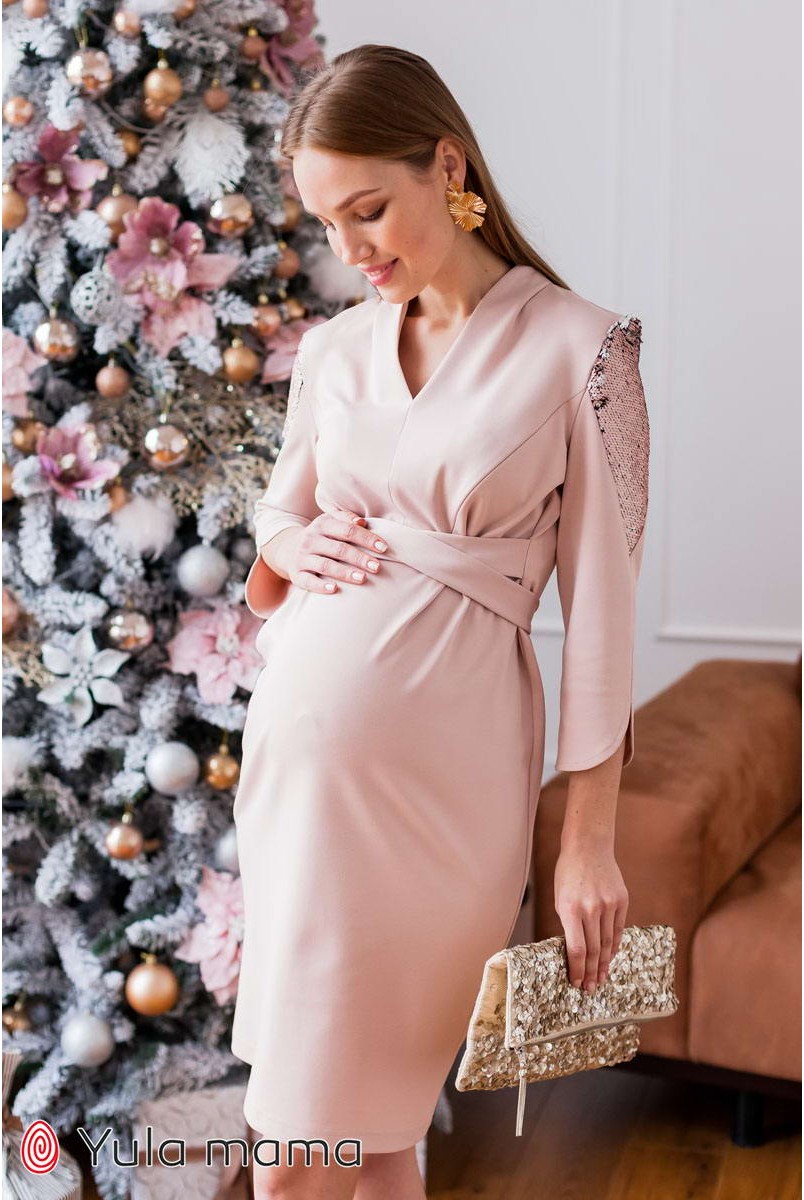 Платье Mirella пудра для беременных и кормления