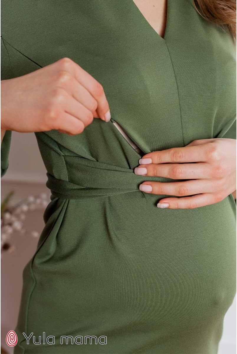 Сукня Mirella хакі для вагітних і годування