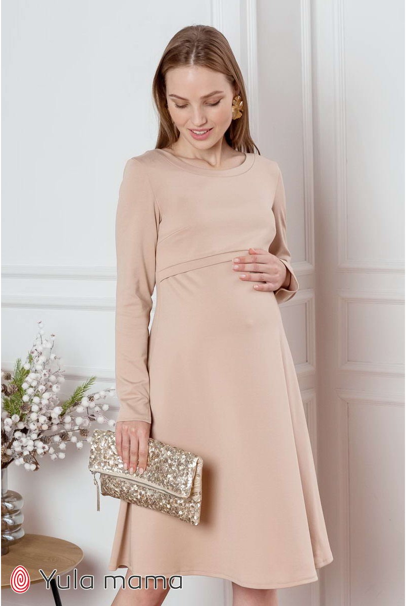 Платье Olivia бежевый для беременных и кормления