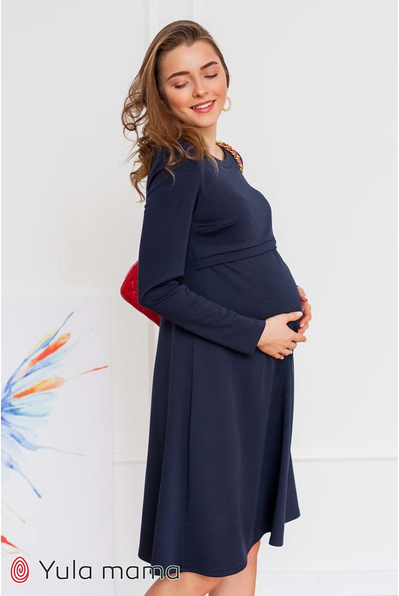 Платье Olivia темно-синий для беременных и кормления