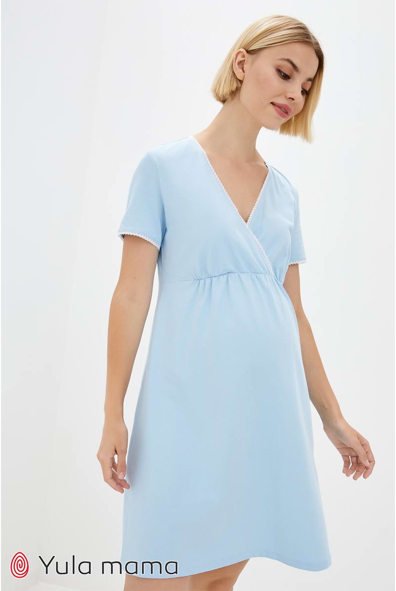 Нічна сорочка Alisa light блакитний для вагітних і годування