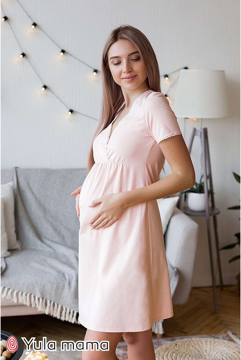 Нічна сорочка Alisa light NW-1.4.4 світло-персиковий для вагітних і годування