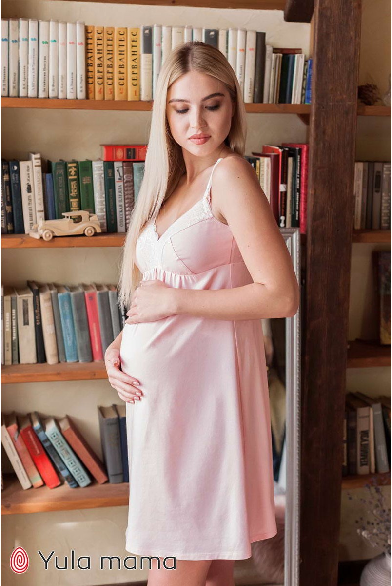 Ночная сорочка Monika new розовый для беременных и кормления
